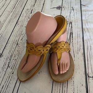 Mossimo yellow braided sandal